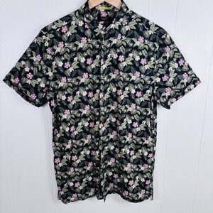 VTG Basement Permanent Vacation Relaxed Fit Men's Small Floral Shirt Button Down
